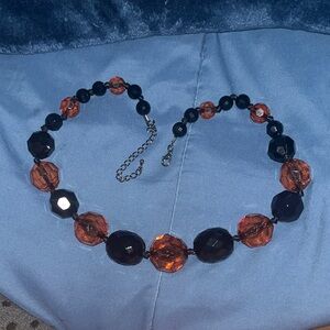Black and Brown Beaded Necklace and earring set